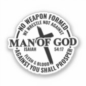 Sticker Homme de Dieu, Aucune Arme Formée Contre Moi Sera  (Recto)