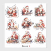 Sticker Homme de famille Père Noël (Feuille)