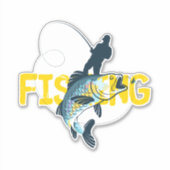 Sticker Homme de pêche (Devant)