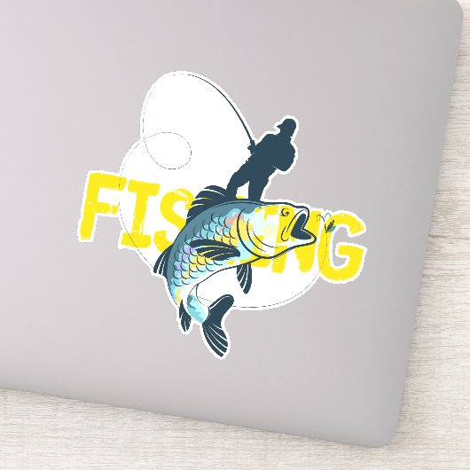 Sticker Homme de pêche (Détail)
