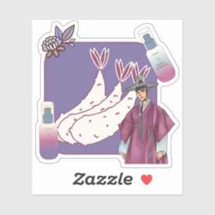 Sticker Homme en Hanbok Violet & Art de Tempura