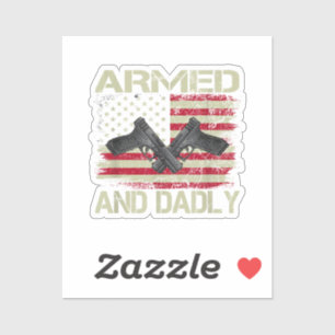 Sticker Hommes Armés Et Papa Drôle Mortel Papa Pour La Fêt
