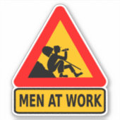 Sticker hommes au travail drôle (Devant)