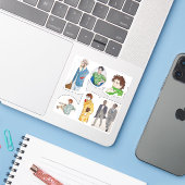 Sticker Hommes Illustrés (Ordinateur portable avec iPhone)