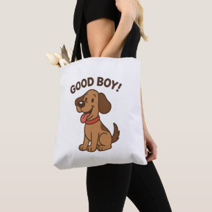 Sticker Hond 🐶 Schattigee Cartoon Pup met leuke Draagtas