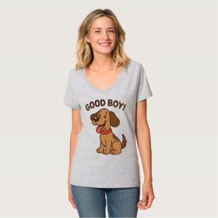 Sticker Hond 🐶 Schattigee Cartoon Pup met leuke T-shirt