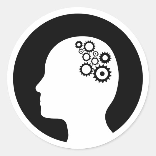 Sticker | Honden die in de hersenen werken (Voorkant)