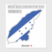 Sticker Honduras Drapeau Charme Carte Patriotique (Feuille)