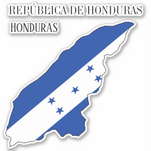 Sticker Honduras Drapeau Charme Carte Patriotique (Devant)