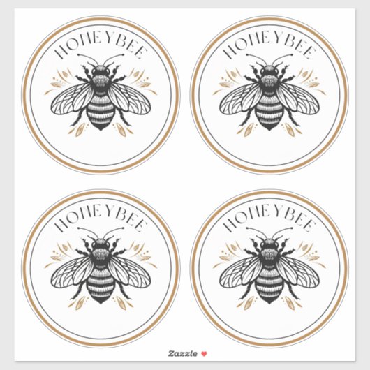 Sticker Honey Bee (Feuille)