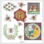 Sticker HONEY BEE, ROSES SAUVAGES, OEUVRE Floral Rose Blan (Feuille)