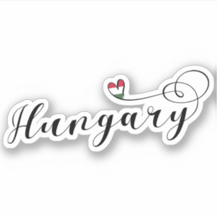 Sticker Hongrie Hongroise Drapeau cardiaque