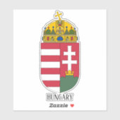Sticker Hongrie Manteau National Patriotique (Feuille)