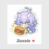 Sticker Honkai Star Rail Chibi Bailu Burger (Feuille)