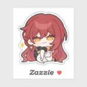 Sticker Honkai Star Rail Chibi Himeko (Feuille)
