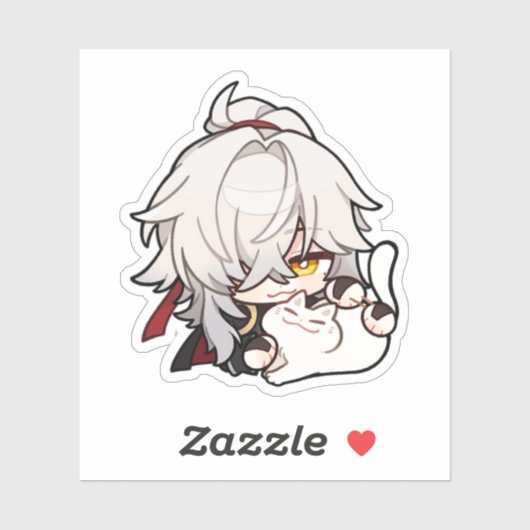 Sticker Honkai Star Rail Chibi Jing Yuan Kitty (Feuille)