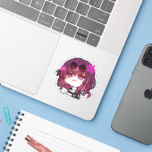 Sticker Honkai Star Rail Chibi Kafka (Ordinateur portable avec iPhone)