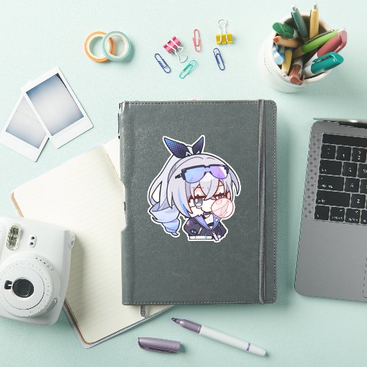Sticker Honkai Star Rail Chibi Silver Wolf (Couverture iPad)
