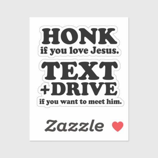 Sticker Honte si vous aimez Jésus Texte et Drive pour le r (Feuille)