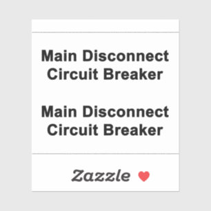 Sticker Hoofdschakelaar Circuitonderbreker