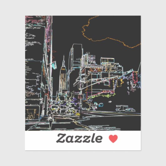 Sticker Horizon coloré à Manhattan (Feuille)