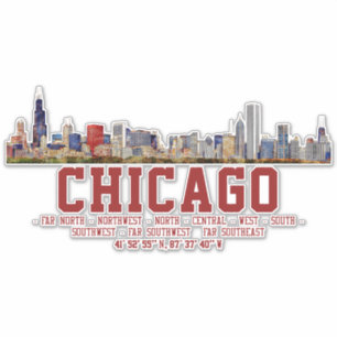 Sticker Horizon de Chicago. Noms de zones et coordonnées