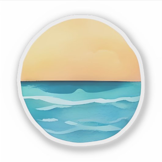 Sticker Horizon D'Or Au-Dessus De Mers Calmes (Devant)