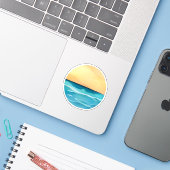 Sticker Horizon D'Or Au-Dessus De Mers Calmes (Ordinateur portable avec iPhone)