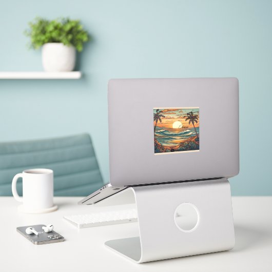 Sticker Horizon Tropical (Ordinateur portable sur le bureau)