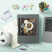 Sticker Horloge à vapeur avec libellule mécanique (Couverture iPad)