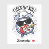 Sticker Horloge Et Rouleau Funny Rock Pun (Feuille)