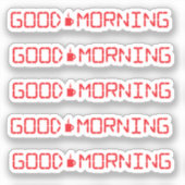 Sticker Horloge numérique Bonne Matin Café Mug Early Birde (Recto)