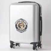 Sticker Horloge Temps Chat Chat Graphique Tee Art - Horlog (Sur valise)
