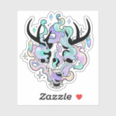 Sticker - "Horned Skull and Smoke" (Feuille)
