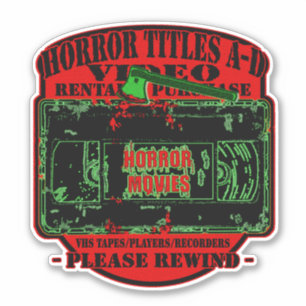 Sticker Horror Movies V.H.S Horror Titres A-D