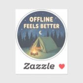 Sticker Hors ligne, c'est mieux (Feuille)