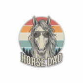 Sticker Horse Dad Vintage Sunset Engraving Vector Design_1 (Devant)