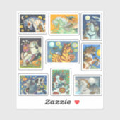 Sticker HORSE ET UNICORN éffrayant HALLOWEEN (Feuille)