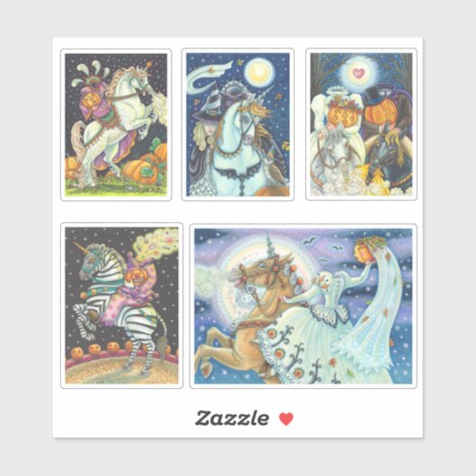 STICKER HORSEMAN HORSEWOMAN HALLOWEEN SANS TÊTE (Feuille)