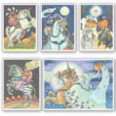 STICKER HORSEMAN HORSEWOMAN HALLOWEEN SANS TÊTE (Devant)