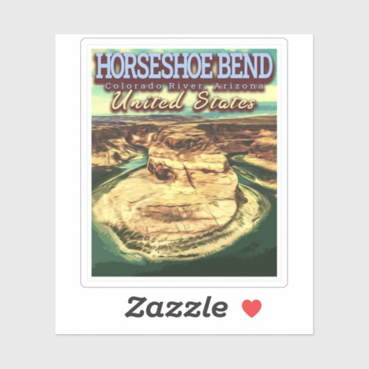 STICKER HORSESHOE BEND - COLORADO RIVER - ARIZONA US (Feuille)