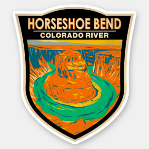 Sticker Horseshoe Bend Colorado River Vintage