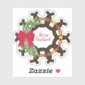 Sticker Horseshoe Christmas Wreath (Feuille)
