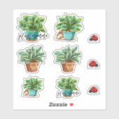 Sticker Hosta Plantes et Ladybugs (Feuille)