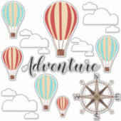 Sticker Hot Air Balloons Adventure (Devant)