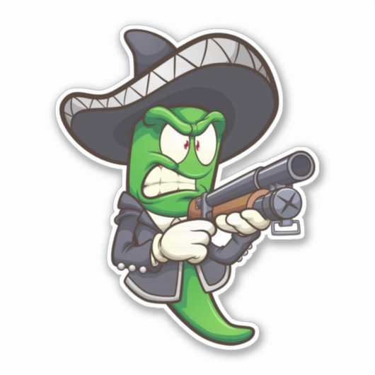 Sticker Hot Chilis - Mariachi vert (Devant)