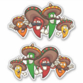Sticker Hot Chilis - Poivrons mexicains (Devant)