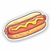 Sticker Hot dog de dessin animé (Recto)