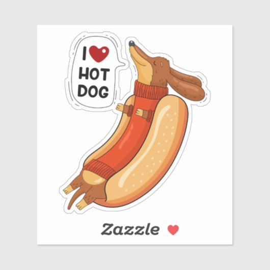 Sticker Hot dog et humour (Feuille)