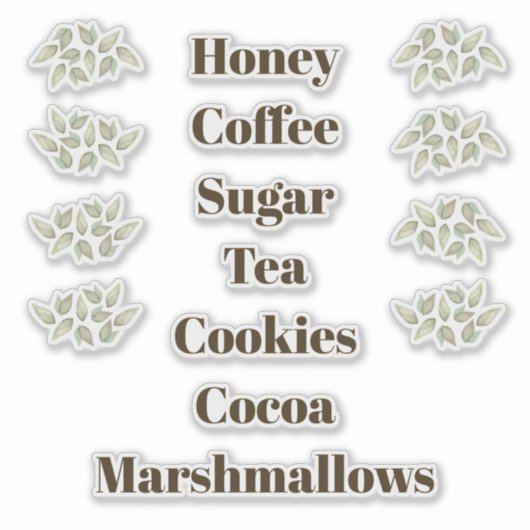 Sticker Hot Drink Bar Labels  (Devant)